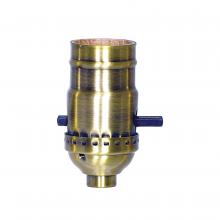 Satco Products Inc. 80/2251 - On-Off Push Thru Socket; 1/8 IPS; 3 Piece Stamped Solid Brass; Antique Brass Finish; 660W; 250V