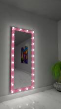 Paris Mirrors HDRESS70286000D-PNK - Grace Hollywood Mirror - Bluetooth & LED BULBS