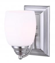 Canarm IVL259A01BPT - Griffin, 1 Light Vanity, Flat Opal Glass, 100 W Type A, 4 5/8" W x 8" H x 7 1/4" D
